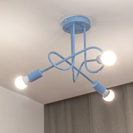 Plafond OXFORD 3xE27/15W/230V blå