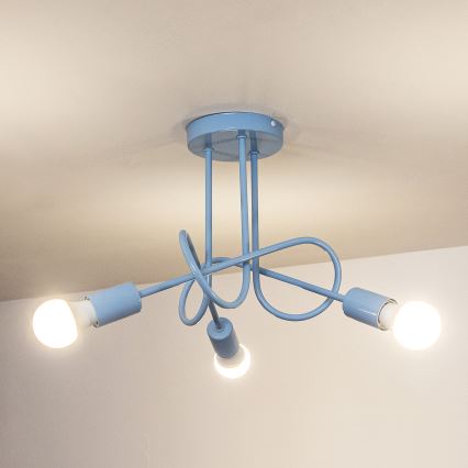 Plafond OXFORD 3xE27/15W/230V blå