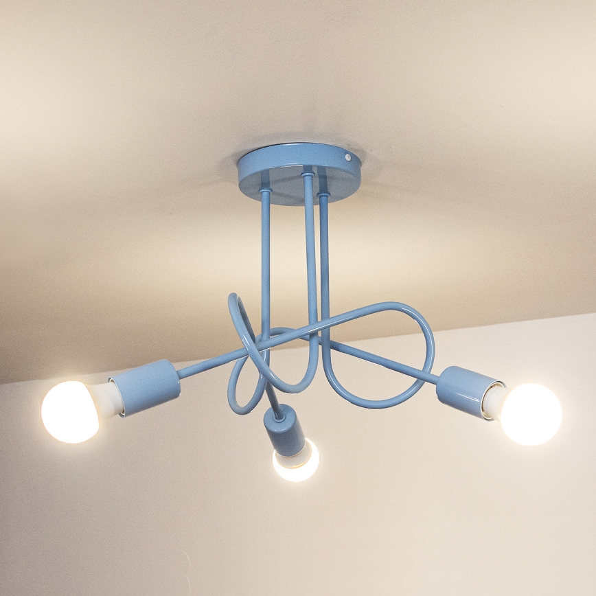 Plafond OXFORD 3xE27/15W/230V blå