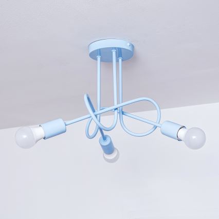Plafond OXFORD 3xE27/15W/230V blå