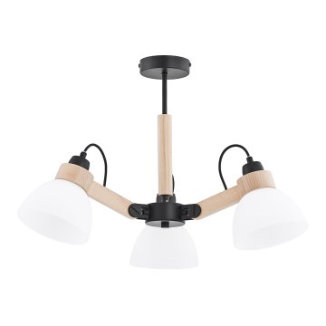 Plafondlampa DANTONA 3xE27/15W/230V svart/beige