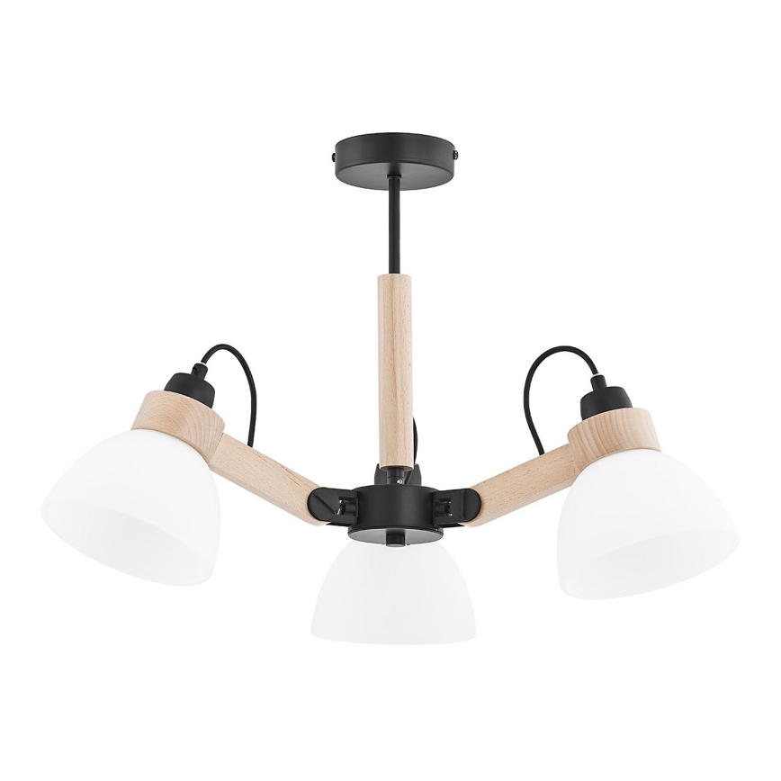 Plafondlampa DANTONA 3xE27/15W/230V svart/beige