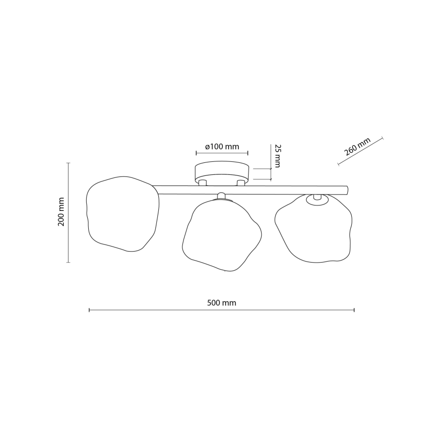 Plafondlampa LAVA 3xG9/8W/230V beige/rökbeige