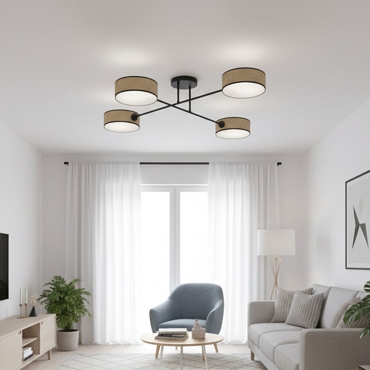 Plafondlampa MAGA 4xE14/10W/230V beige