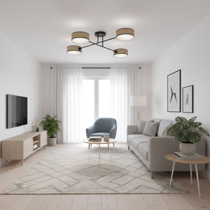 Plafondlampa MAGA 4xE14/10W/230V beige