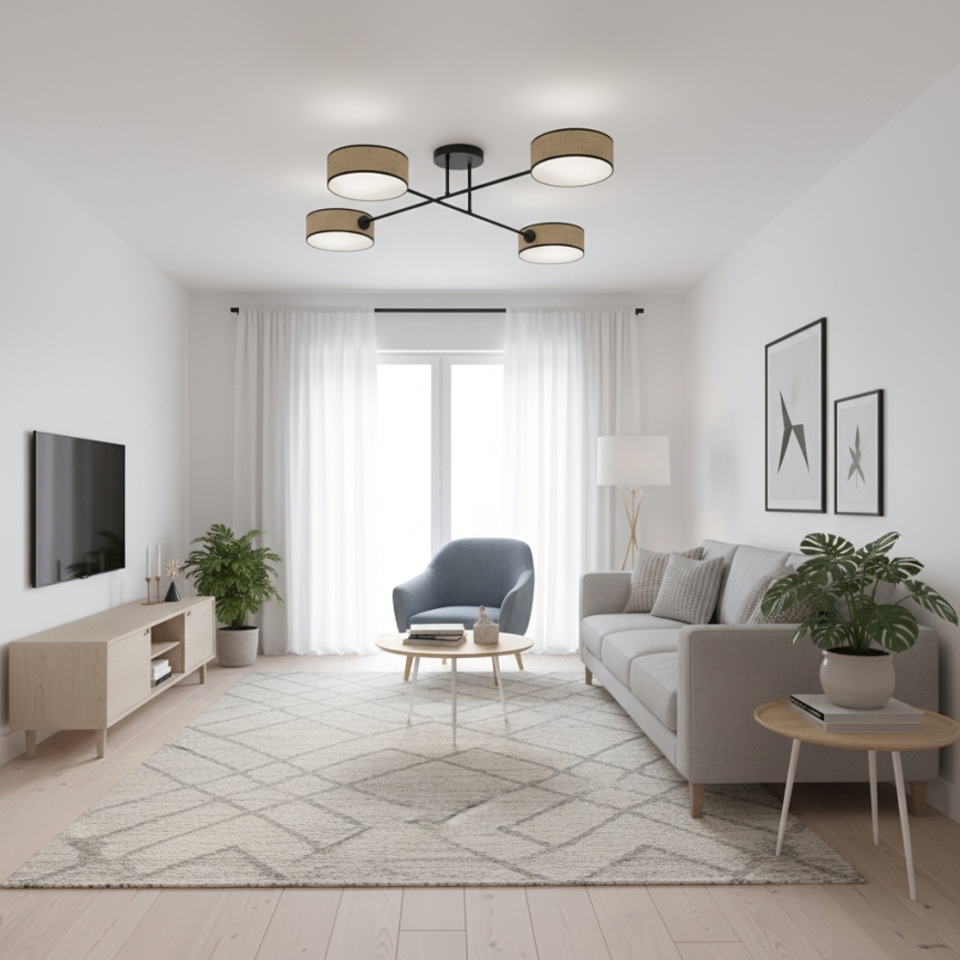 Plafondlampa MAGA 4xE14/10W/230V beige