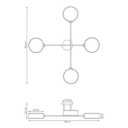 Plafondlampa MAGA 4xE14/10W/230V beige
