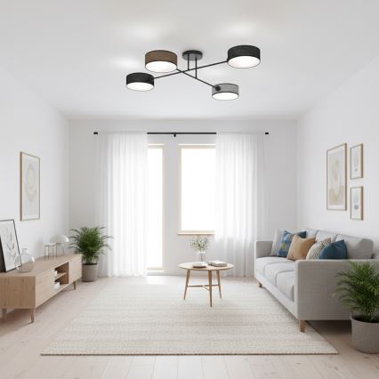 Plafondlampa MAGA 4xE14/10W/230V svart/brun/grå