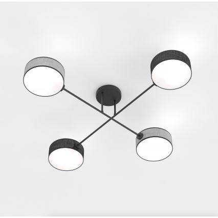 Plafondlampa MAGA 4xE14/10W/230V svart/grå