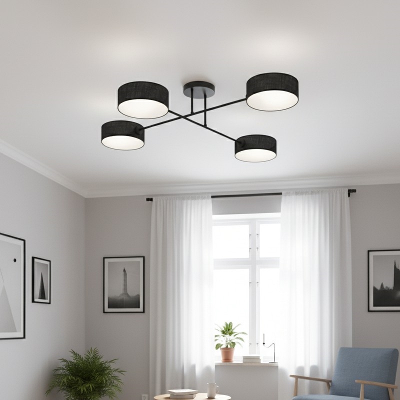 Plafondlampa MAGA 4xE14/10W/230V svart