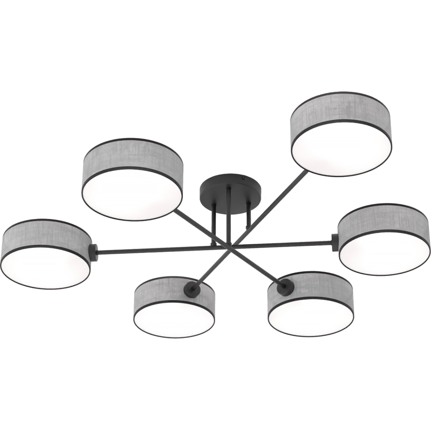 Plafondlampa MAGA 6xE14/10W/230V grå