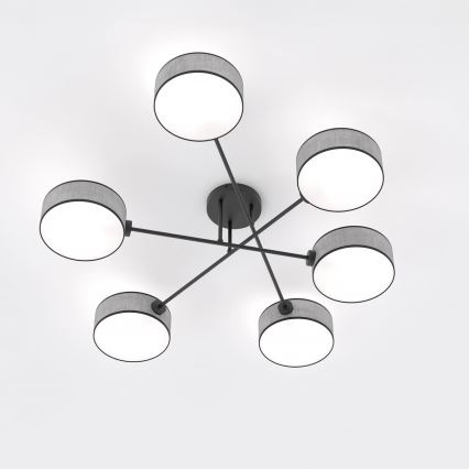 Plafondlampa MAGA 6xE14/10W/230V grå