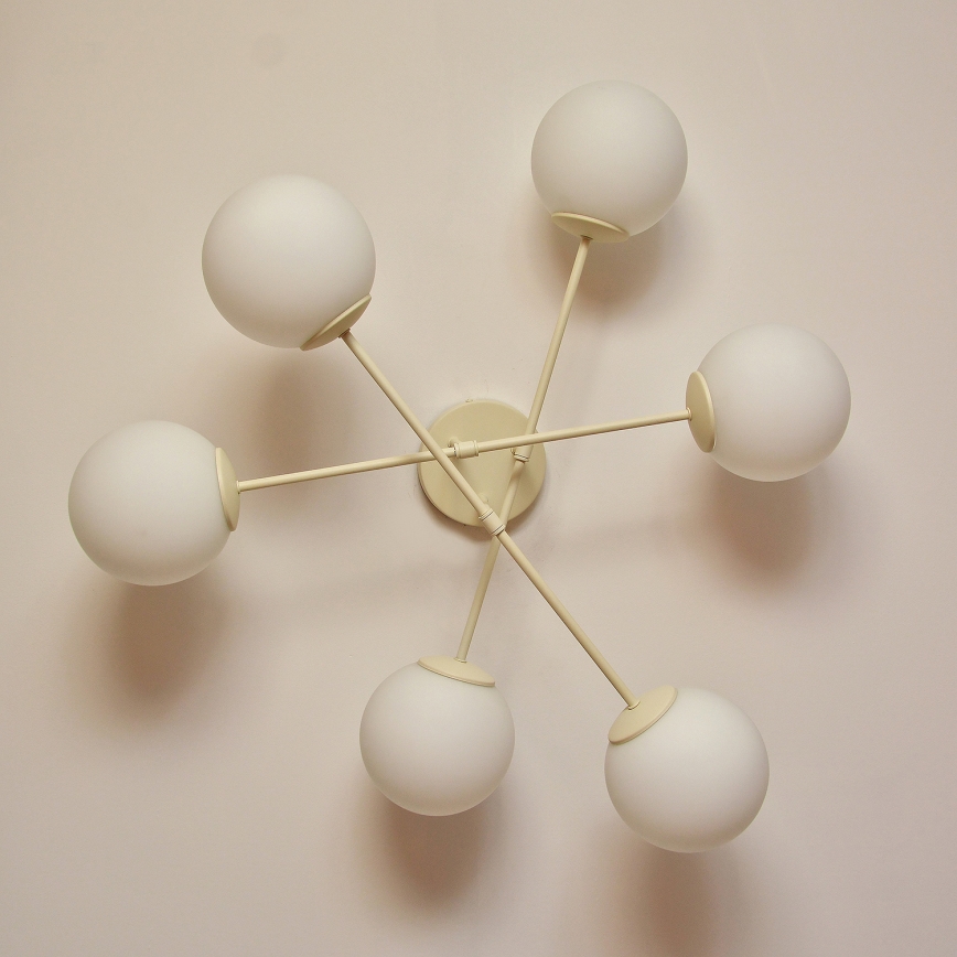 Plafondlampa MOON 6xE27/15W/230V krämfärgad