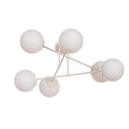 Plafondlampa MOON 6xE27/15W/230V krämfärgad