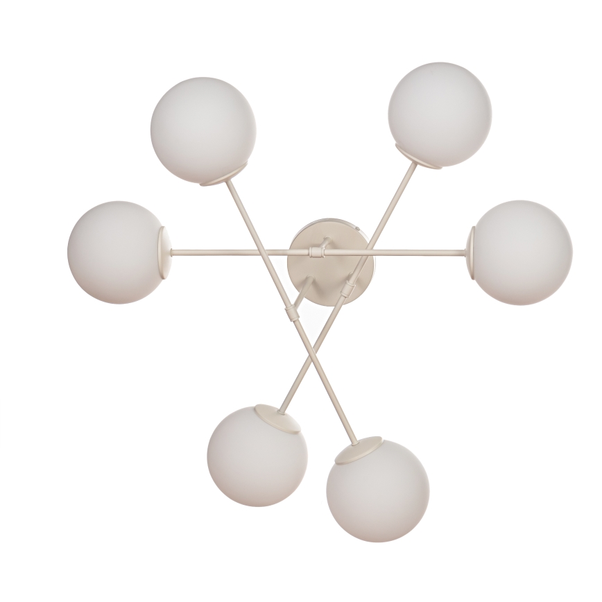 Plafondlampa MOON 6xE27/15W/230V krämfärgad