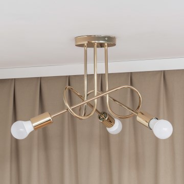 Plafondlampa OXFORD 3xE27/15W/230V guldfärgad