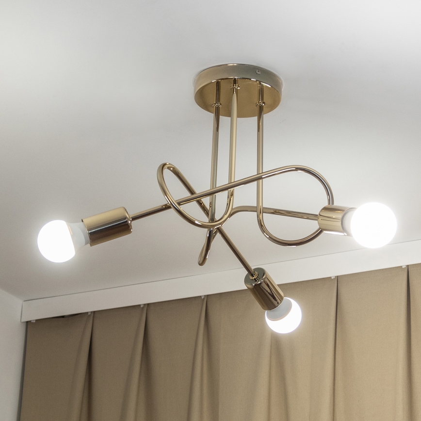 Plafondlampa OXFORD 3xE27/15W/230V guldfärgad