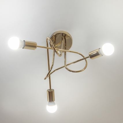 Plafondlampa OXFORD 3xE27/15W/230V guldfärgad