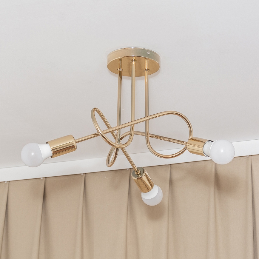 Plafondlampa OXFORD 3xE27/15W/230V guldfärgad
