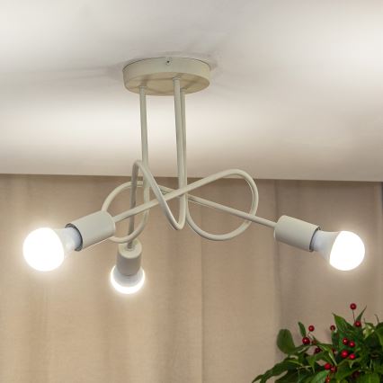 Plafondlampa OXFORD 3xE27/15W/230V krämfärgad