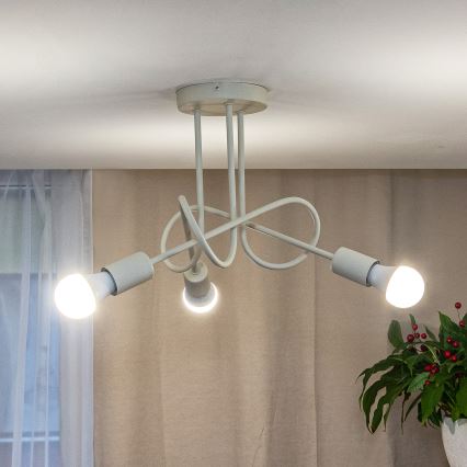 Plafondlampa OXFORD 3xE27/15W/230V krämfärgad