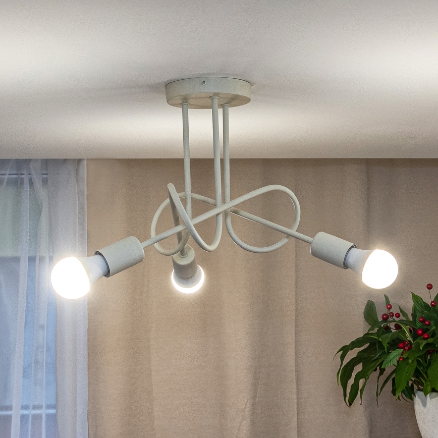 Plafondlampa OXFORD 3xE27/15W/230V krämfärgad