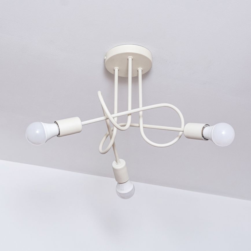 Plafondlampa OXFORD 3xE27/15W/230V krämfärgad