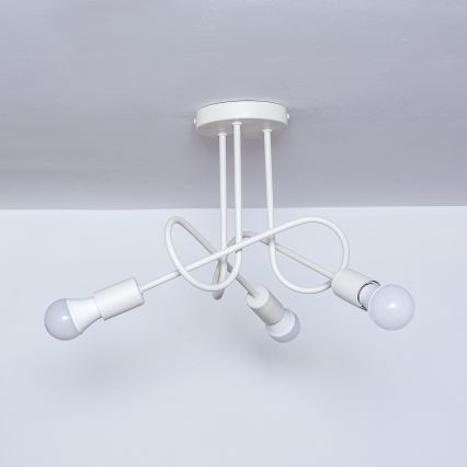 Plafondlampa OXFORD 3xE27/15W/230V krämfärgad