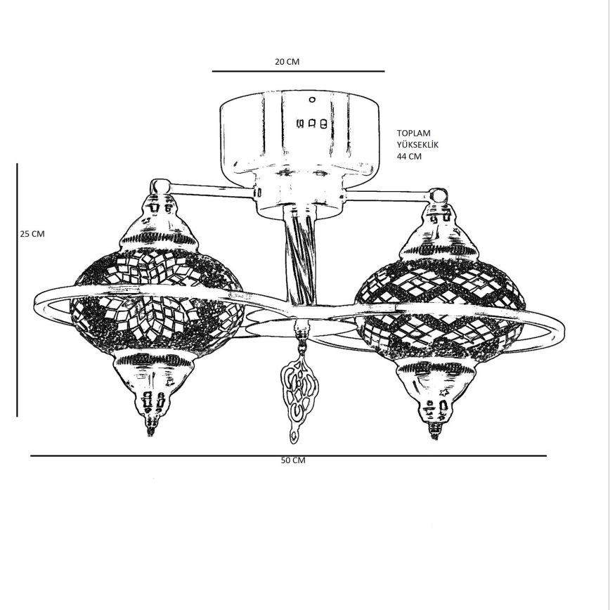 Plafondlampa YENI 1xE27/40W/230V bronsfärgad