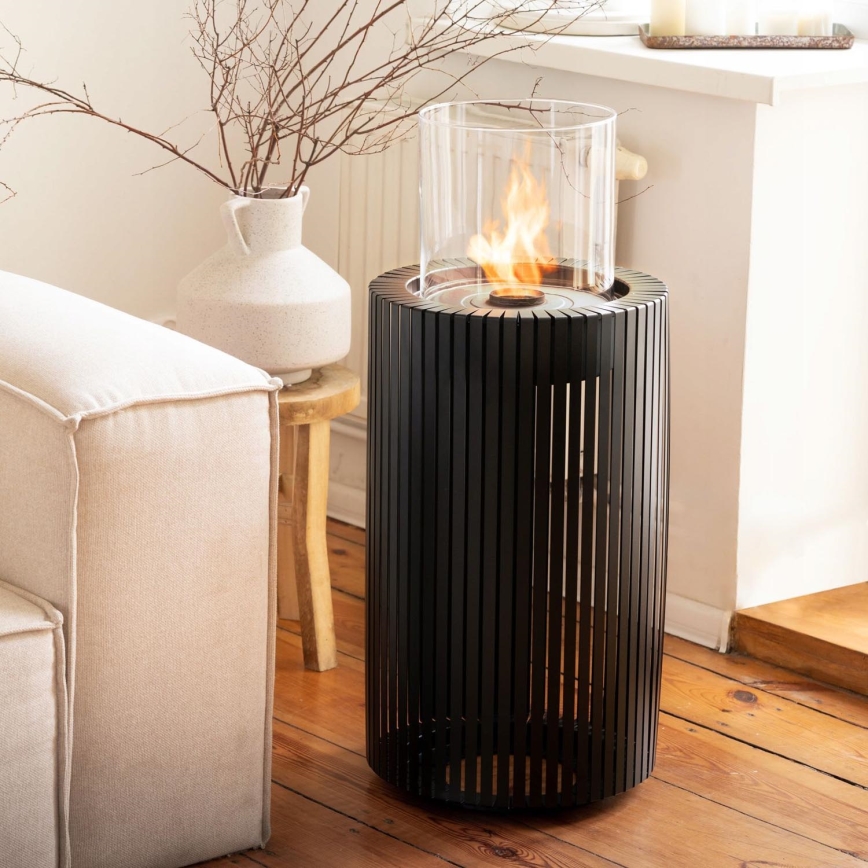 Planika - BIO eldstad 87x37,6 cm 2,5kW svart + skyddande hölje