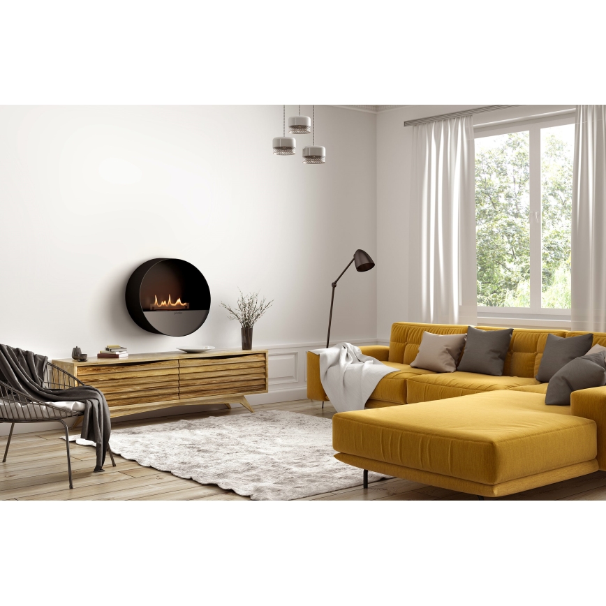 Planika - BIO eldstad med fjärrkontroll 72,6x65 cm 2,5kW/230V svart