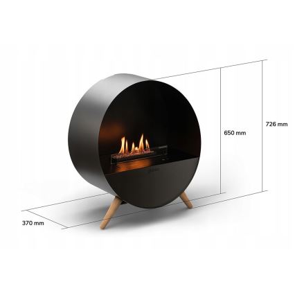 Planika - BIO eldstad med fjärrkontroll 72,6x65 cm 2,5kW/230V svart