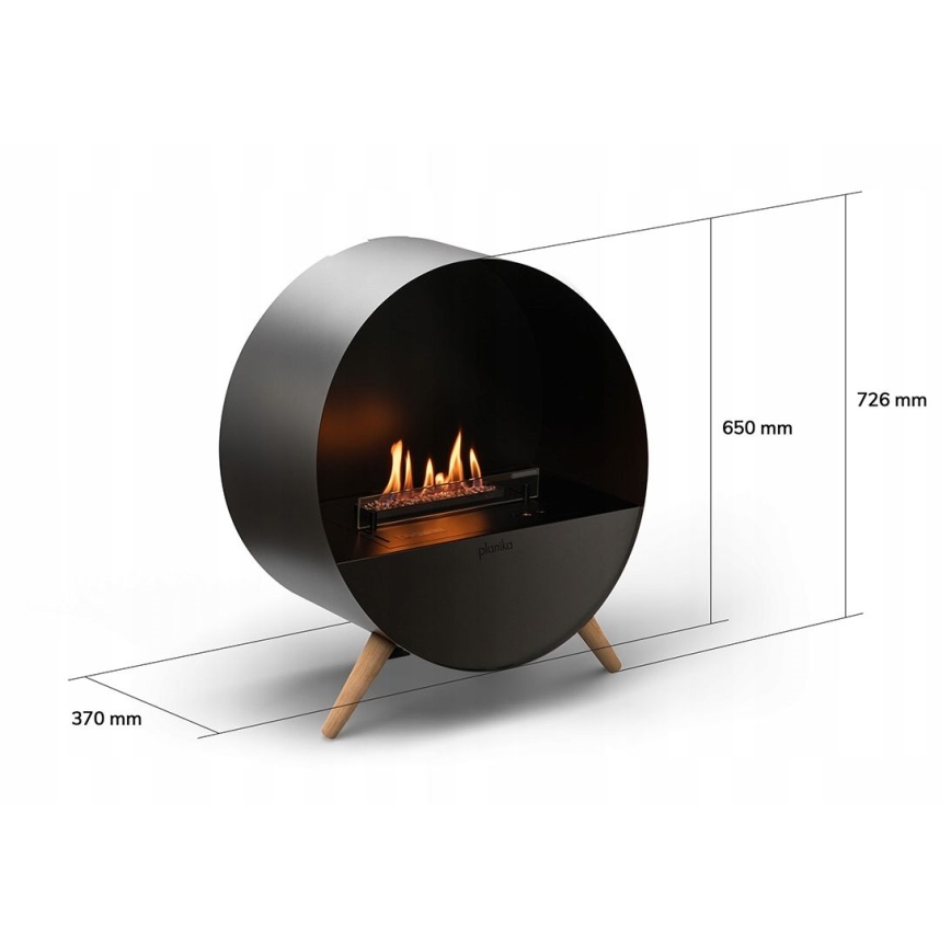 Planika - BIO eldstad med fjärrkontroll 72,6x65 cm 2,5kW/230V svart