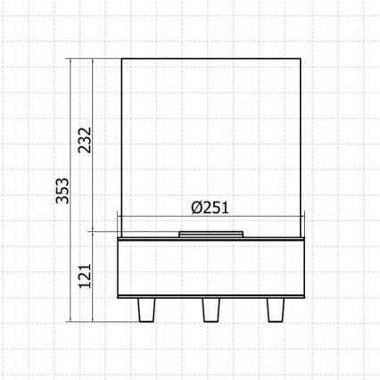 Planika - BIO eldstad 36,3x25,1 cm 2,5kW svart