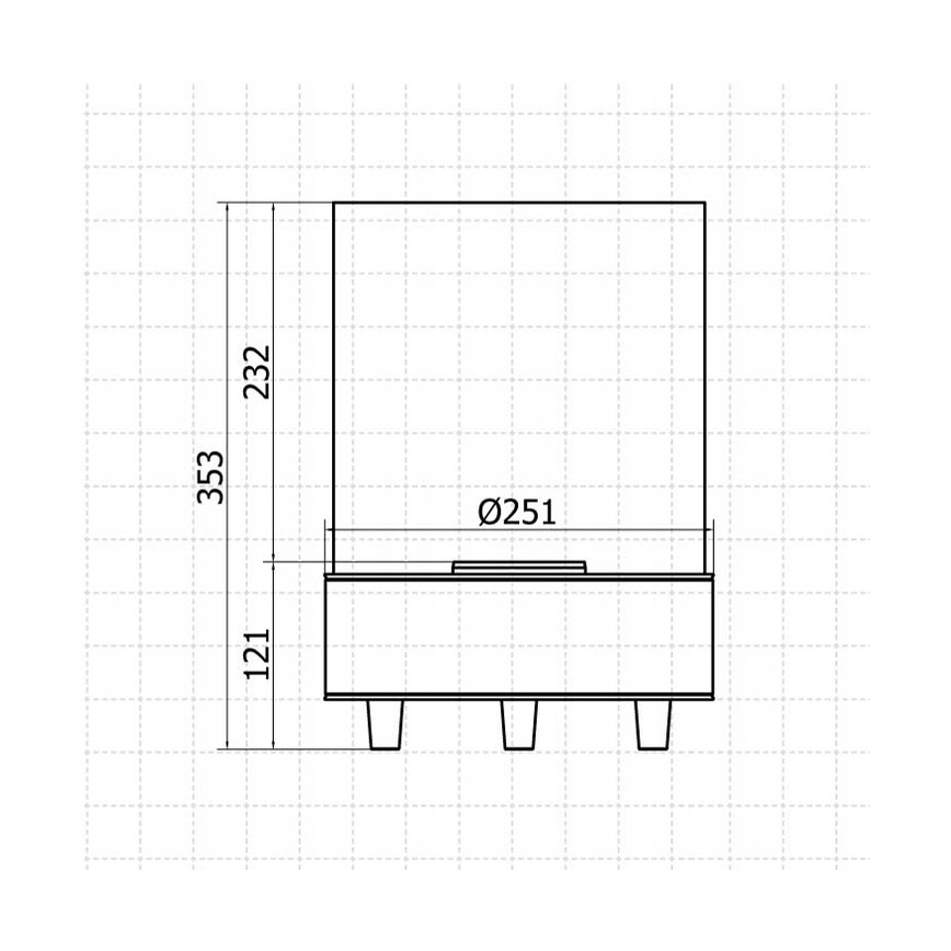 Planika - BIO eldstad 36,3x25,1 cm 2,5kW svart