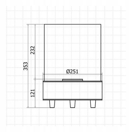 Planika - BIO eldstad 36,3x25,1 cm 2,5kW beige