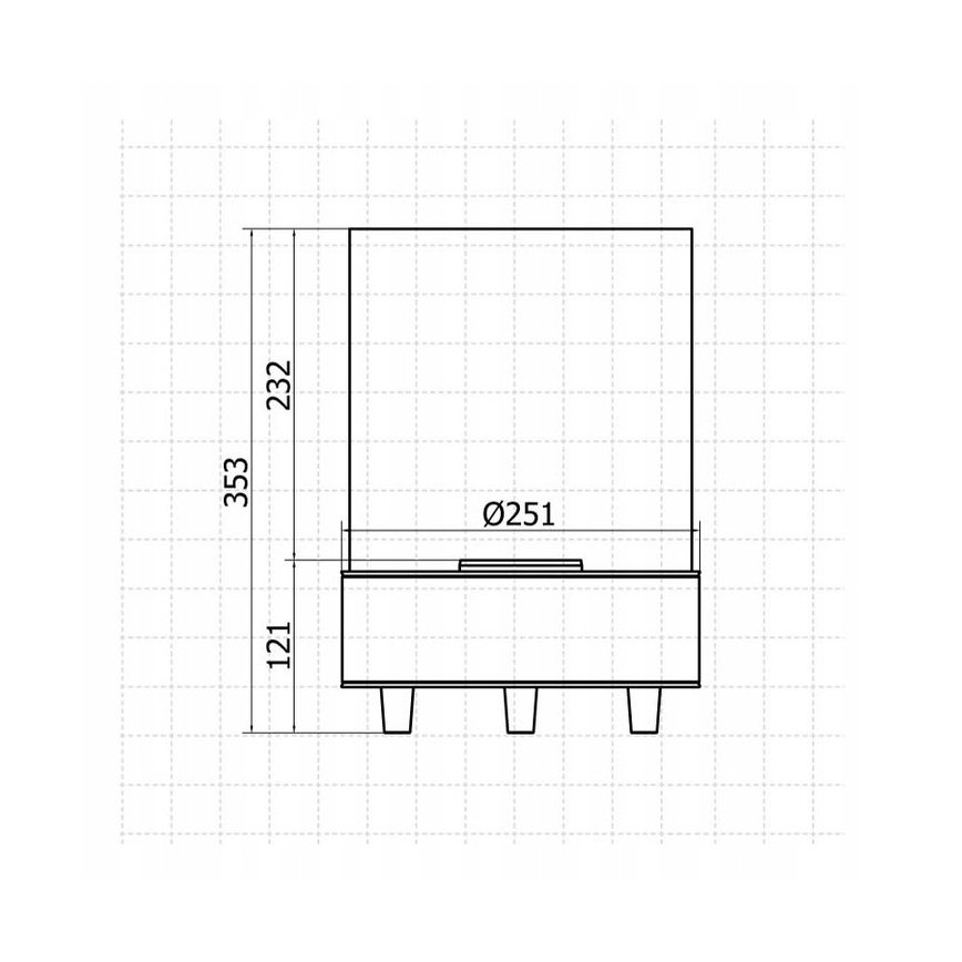 Planika - BIO eldstad 36,3x25,1 cm 2,5kW beige