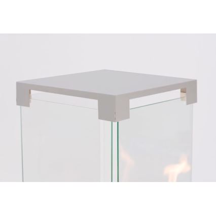 Planika - Utomhus gas eldstad 142x36 cm 8kW grå + skyddande hölje
