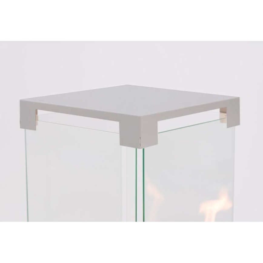 Planika - Utomhus gas eldstad 142x36 cm 8kW grå + skyddande hölje