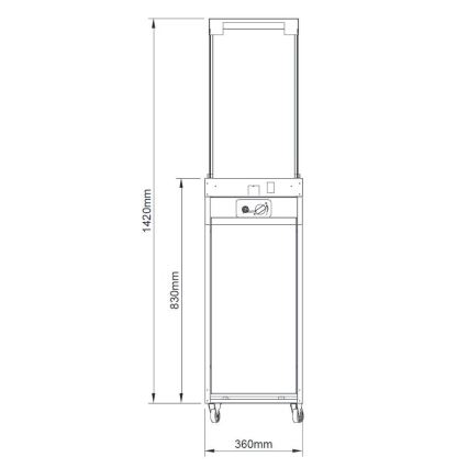 Planika - Utomhus gas eldstad 142x36 cm 8kW grå + skyddande hölje