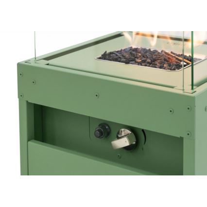 Planika - Utomhus gas eldstad 142x36 cm 8kW grön + skyddande hölje