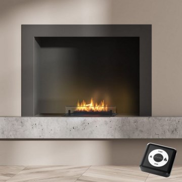Planika - Inbyggd BIO eldstad med fjärrkontroll 19,1x38 cm 2,5kW/230V svart
