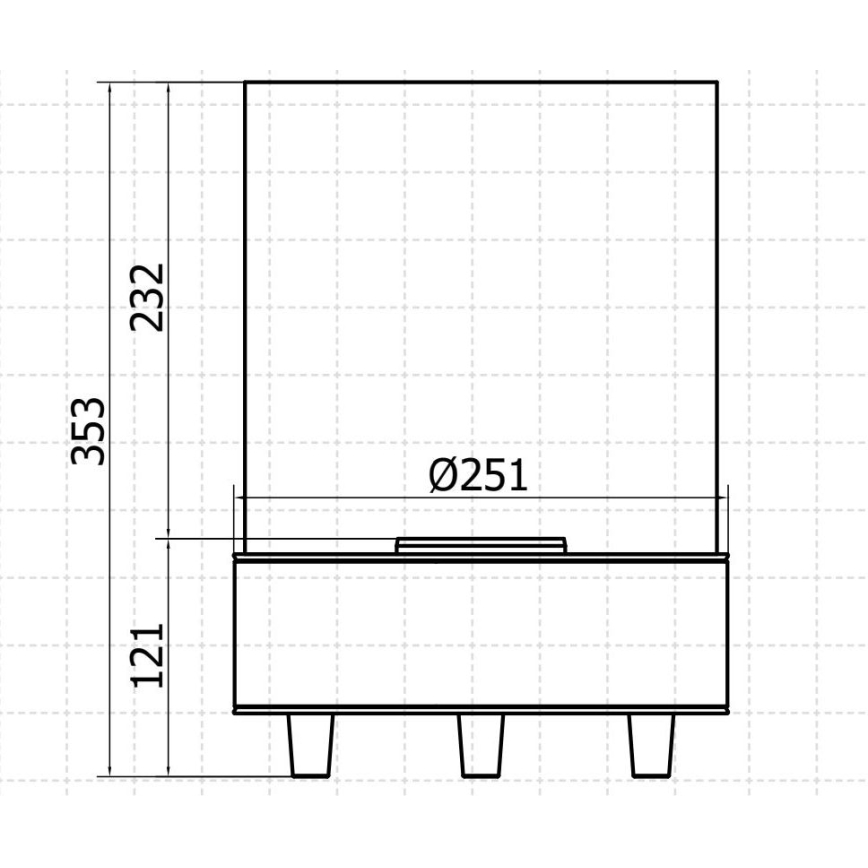 Planika - BIO eldstad 35,3x25,1 cm 2,5kW svart