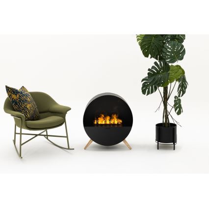 Planika - Vattenånga eldstad med fjärrkontroll 72,9x65,3 cm 125W/230V svart