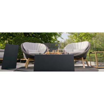 Planika - Utomhus gas eldstad 41,4x69,8 cm 10kW 1xAAA svart + skyddande hölje