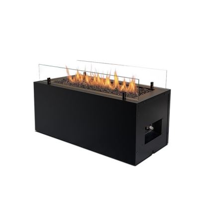Planika - Utomhus gas eldstad 41,4x69,8 cm 10kW 1xAAA svart + skyddande hölje