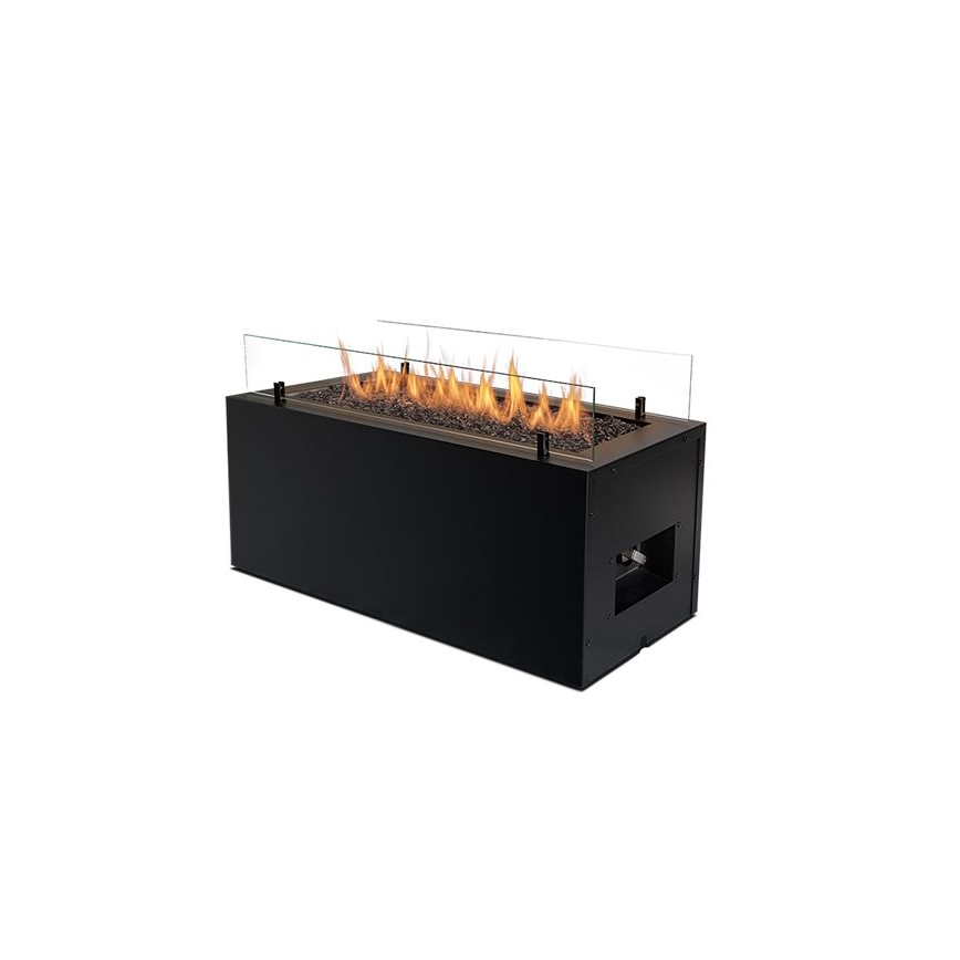 Planika - Utomhus gas eldstad 41,4x69,8 cm 10kW 1xAAA svart + skyddande hölje