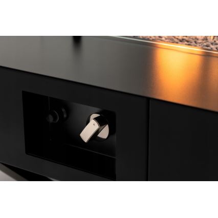 Planika - Utomhus gas eldstad 46x106 cm 10kW svart + skyddande hölje