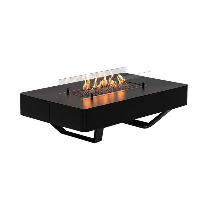 Planika - Utomhus gaseldstad 46x106 cm 10kW svart + skyddshölje