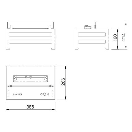 Planika - BIO eldstad med fjärrkontroll 20,8x38,5 cm 2,5kW/230V svart